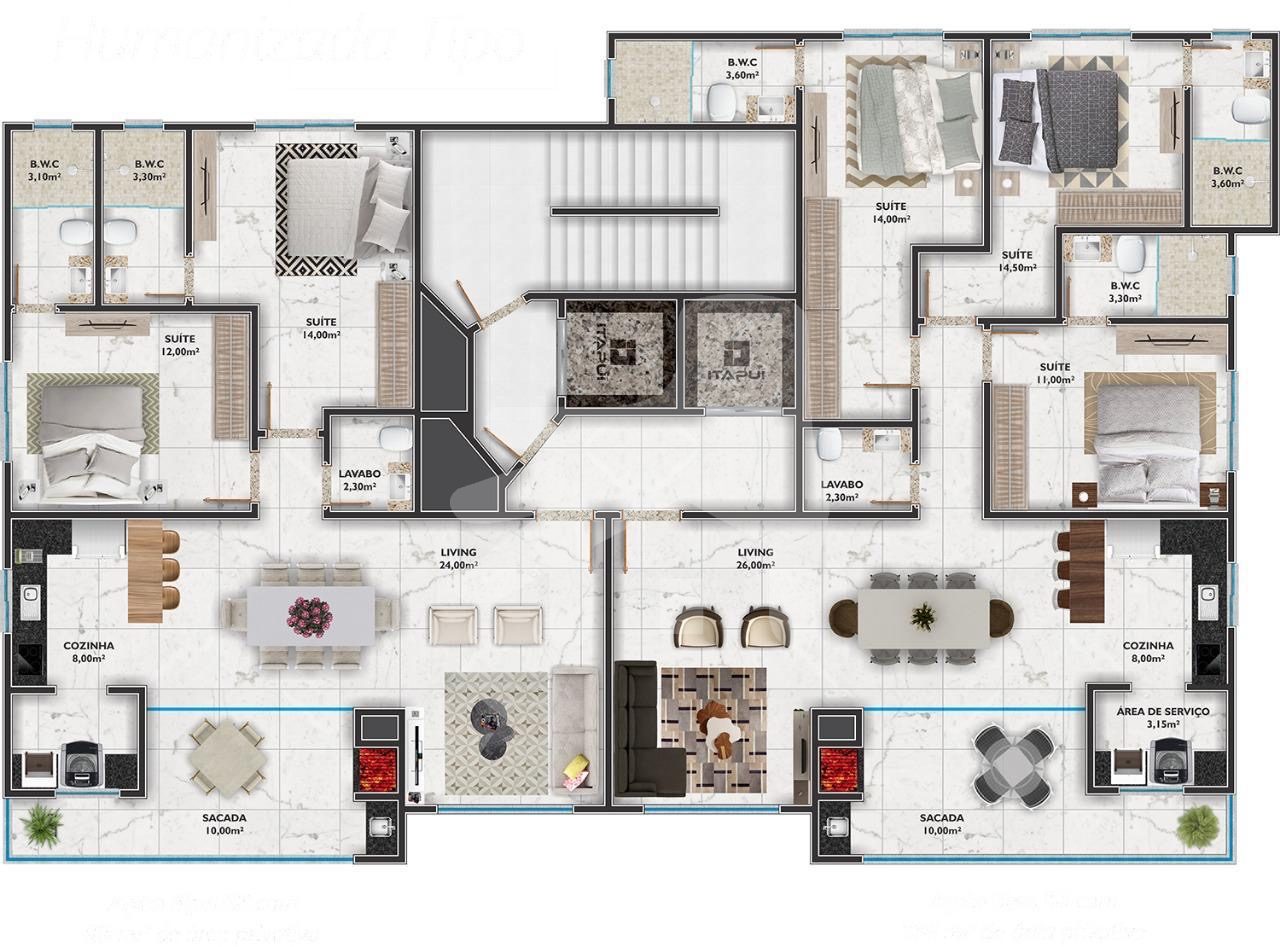 Apartamento 3 suítes para Venda no bairro Meia Praia em Itapema